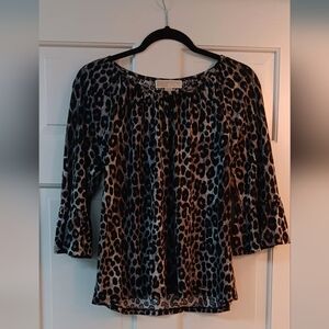Michael Kors Iconic Leopard Print Blouse NWOT